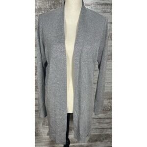 Vintage Saks Fifth Avenue‎ Real Clothes Cardigan Medium Gray Shimmer Sparkle